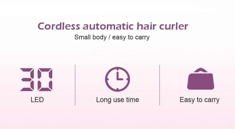 Automatic Hair Curler – 3 Color Options, USB Charging, Wireless Rotating Curling Iron, Anti-Scalding