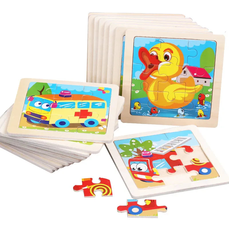 Wooden 3D Animal Puzzle for Kids – Educational & Compact Toy by YunDuo BaBy