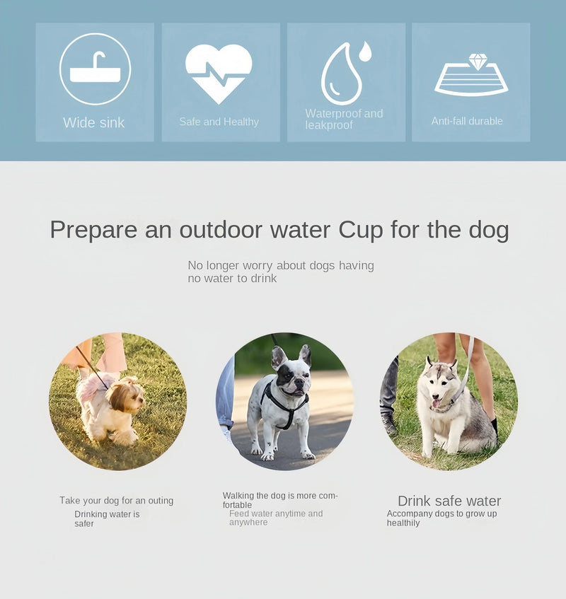 Portable Dog & Cat Water Bottle – 2-in-1 Food and Water Container for Pets, Feeder Bowl for Outdoor Travel