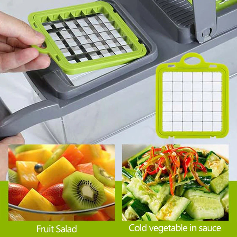 Multifunctional Vegetable Cutter & Slicer – Fruit Peeler, Carrot Grater, and Kitchen Accessories Basket