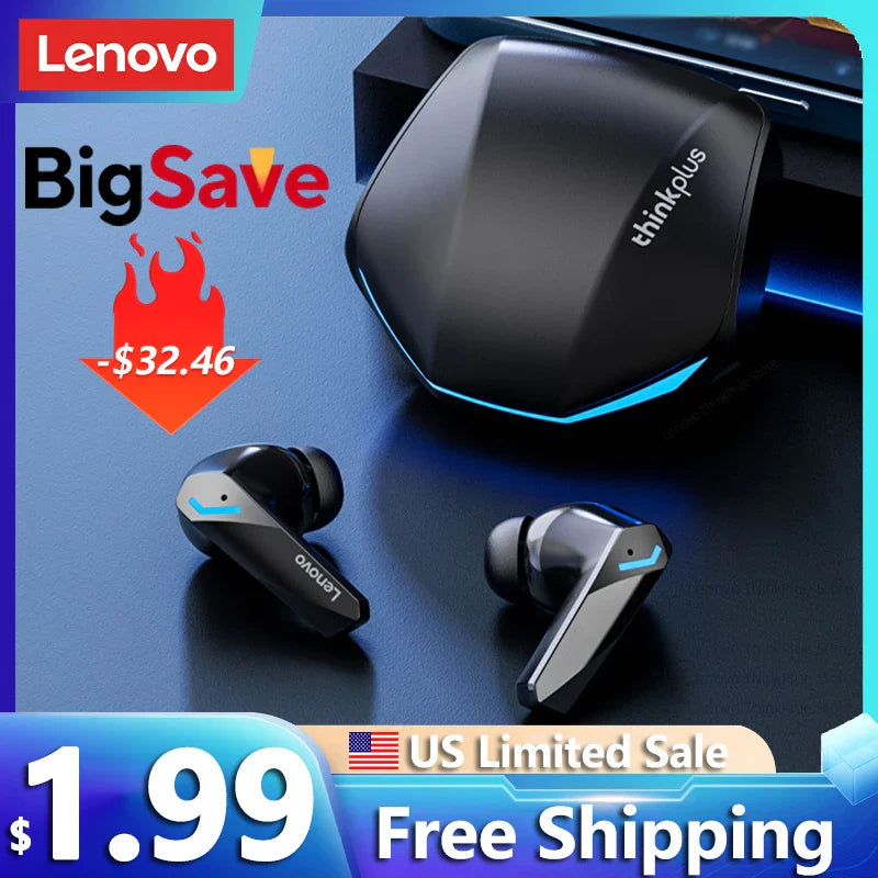 Original Lenovo GM2 Pro 5.3 Bluetooth Wireless Earbuds – Low Latency Gaming Headset with HD Call & Mic