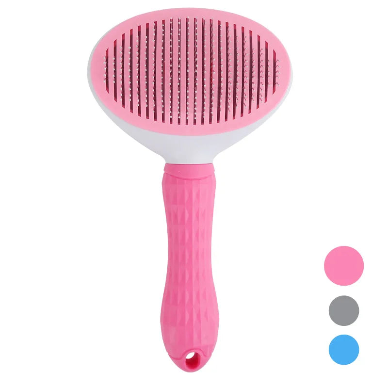 Self-Cleaning Pet Hair Removal Comb – Cat Slicker Brush & Dog Grooming Brush for Effective Fur Removal