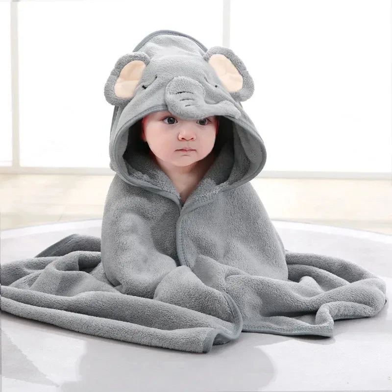 Cartoon Baby Hooded Bath Towel – Soft Newborn Bathrobe & Swaddle Wrap for Boys & Girls 2023