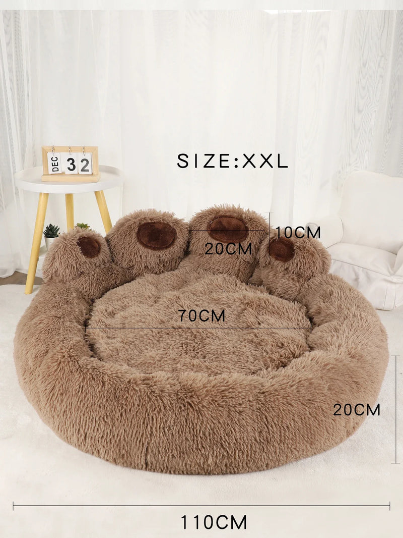 Cute Bear Paw Shaped Dog & Cat Pet Bed – Cozy, Comfortable Cushion for Small, Medium, & Large Pets