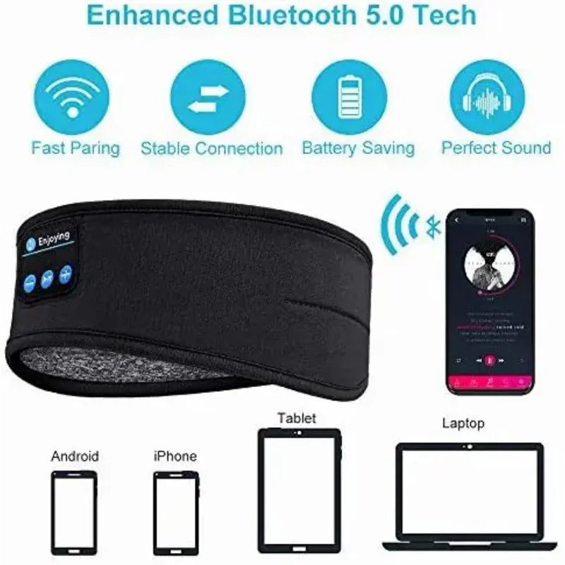 2024 Bluetooth Sports Headband – Wireless Earphones & Music Sleep Mask