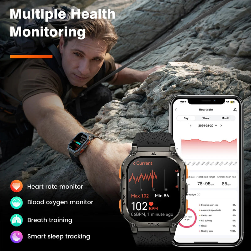 2024 KOSPET TANK M3 Ultra GPS Smartwatch – Rugged, Waterproof & Military-Grade