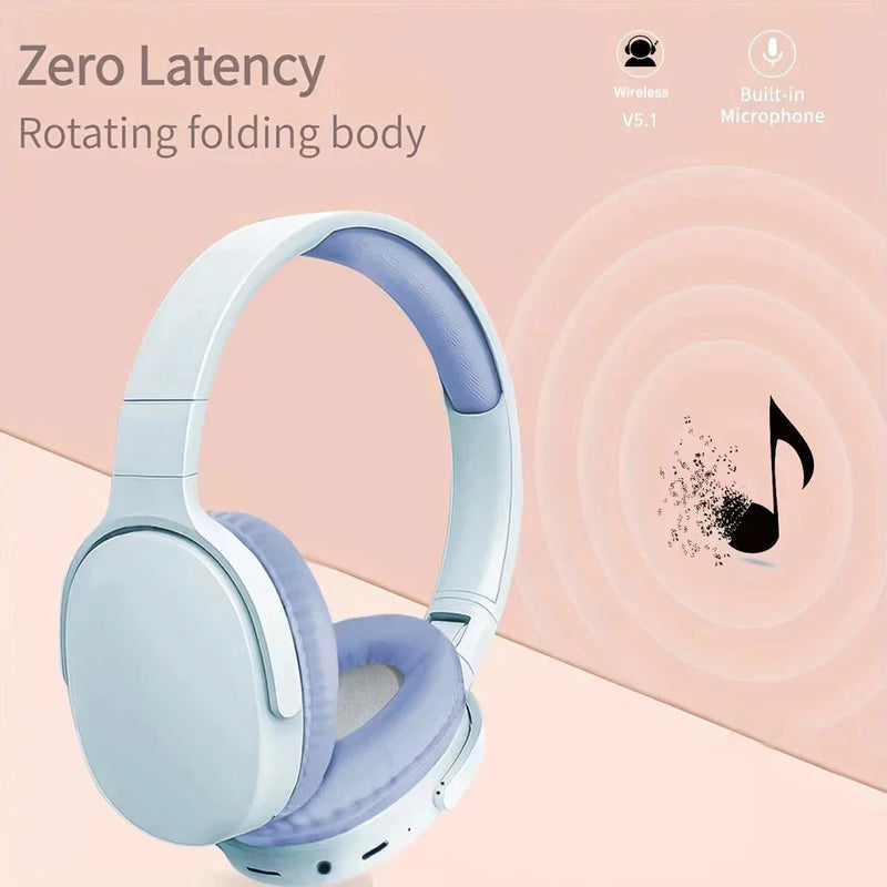 P2961 Over-Ear Wireless Bluetooth Headphones – HIFI Stereo Headsets, Sports Gaming Earphones with TF/AUX Music Player & Mic