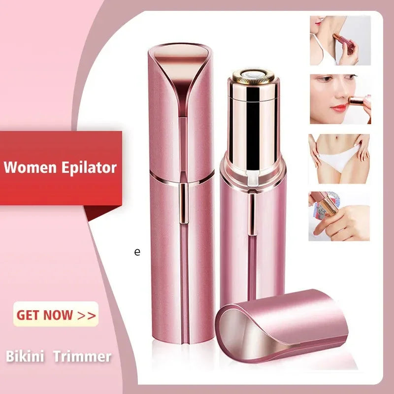 Xiaomi Portable Lipstick Shaped Women Electric Epilator – Eyebrow Trimmer & Painless Facial Hair Removal Shaver