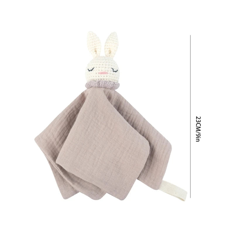 Crochet Rabbit Baby Nursing Bib & Security Blanket – Breathable Soother Towel for Boys & Girls